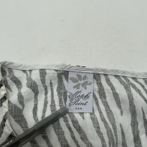 Match Point Linen Blouse Tunic Lagenlook Women Size S Zebra Stripes Loose Relax - Picture 7 of 12